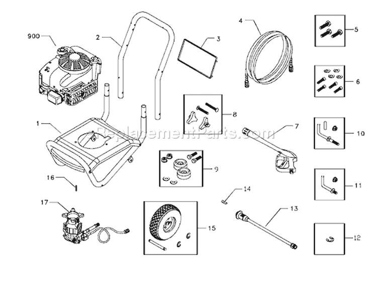 Page A Diagram and Parts List for 1804-0  Briggs and Stratton Pressure Washer